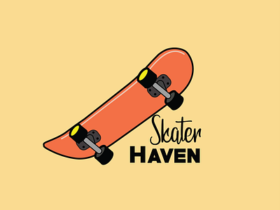 skater haven design flat illustration logo minimal minimalist logo vector