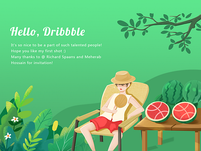 Hello, Dribbble dribbble illustration