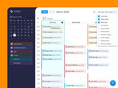 Day Time Shedule app appointment appointment booking art calendar design doctors flat illustration minimal sheduler timetable typography ui ux ux design weekly