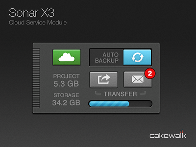 Cloud Service Module in Sonar X3 by Cakewalk backup cloud music software ui ux