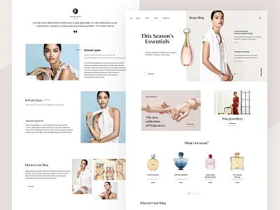 Beauty Blog beauty best blog chanel clean concept design desktop jewellery minimalism parfum popular shop ui ux web webdesign website woman