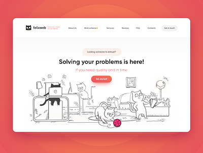 Hello Dribbble! art cats concept design desktop first shot illustration landing redesign ui ui design ux web website