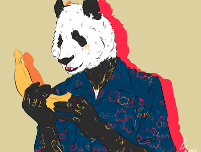 Romeo Panda character design color digital art digital painting fun art illustration movie art panda panda bear