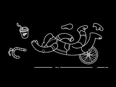Illustration for a coffee cargo bicycle adobe illustrator bicycle blacknwhite brand identity branding branding design character design coffee design digital art illustration vector vector illustration