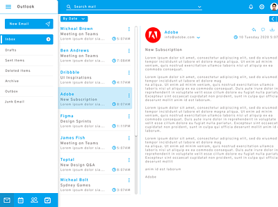 Outlook Email Redesign design email messaging outlook