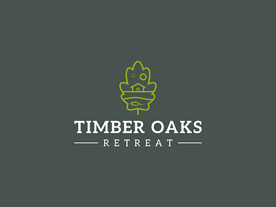 timber oaks retreat logo branding design line art logo minimal modern nature oak symbol vector