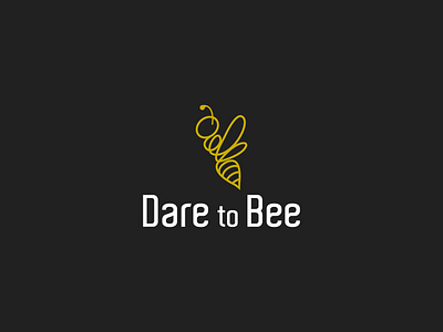 Dare to Bee logo animal bee branding design icon line art logo minimal modern symbol vector