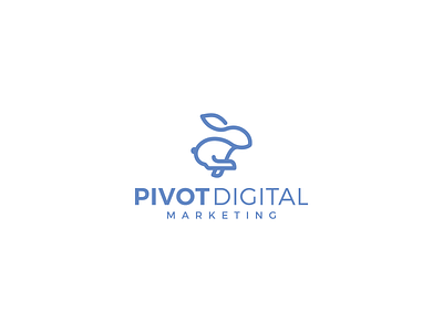 PIVOT DIGITAL LOGO animal animal pet branding design digital line art logo minimal modern rabbit speed symbol technology vector