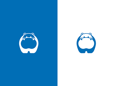 hippo mascotte animal branding design hippo hippopotamus icon logo mascotte modern negative space negative space logo symbol vector