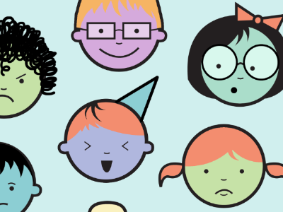 EmotiKids cute emoticons emotions faces icon kate tessera kids stickers
