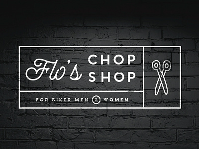 Flo's Chop Shop barber barber shop motorcycle parlor retro scissors