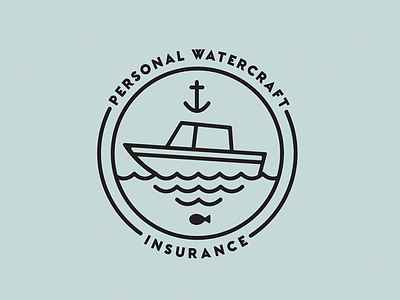 Watercraft Badge anchor badge boat icon nautical watercraft waves