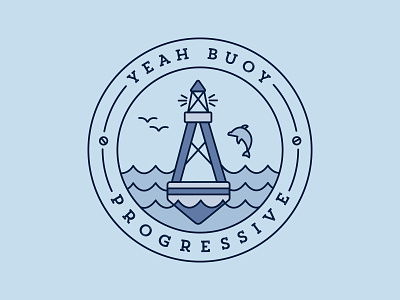 Yeah Buoy! boat show buoy dolphin lighthouse nautical port hole seal t shirt waves