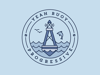 Yeah Buoy! boat show buoy dolphin lighthouse nautical port hole seal t shirt waves
