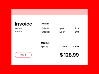 Dailyui 046 Invoice dailyui design figma figmadesign hero ui ui design ui designers ux