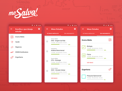 Me Salva! android app app design math mobile scholar school school app student study ui ux vector