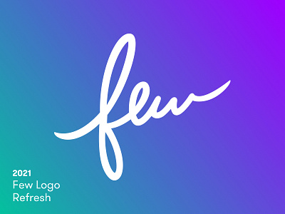 Few Logo Refresh before and after brand clean gradient green logo logo design logotype mark purple rebrand refresh script