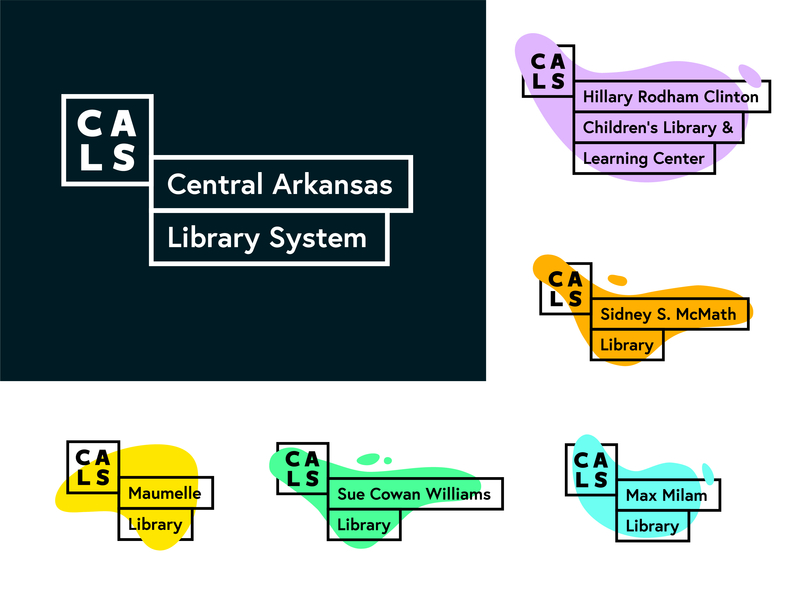 Central Arkansas Library System Logo Concept arkansas branding colorful design few library library system little rock logo sub brand w logo waves