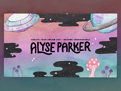 Alyse Parker Youtube Intro after effects alien alyse parker animation intro mushroom pastel purple raw alignment spaceship stars video watercolor youtuber