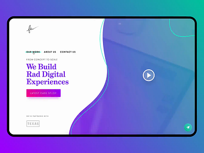 Few Website Redesign agency animation arkansas careers company gradient green landing little rock made by few portfolio purple rad redesign smooth transition ui video banner website