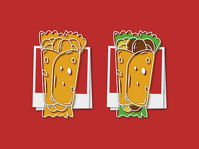 Burrito Outline Illustration burrito design flat icon illustration illustrator logo minimal vector