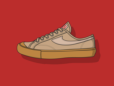 Compass gazelle low outline brown illustration