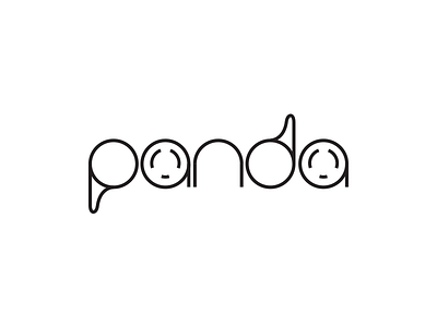 Panda Logo _ 2 black and white design graphic logo minimal minimalism panda simple typography