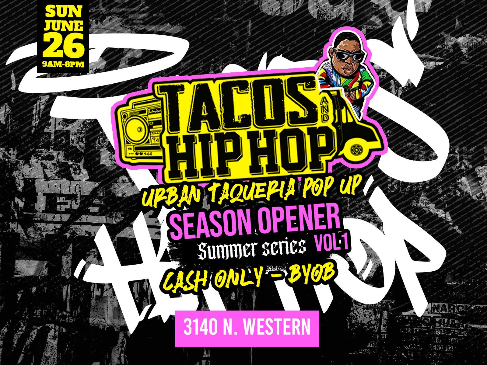 Tacos and hip hop flyer design by Juan Jimenez on Dribbble