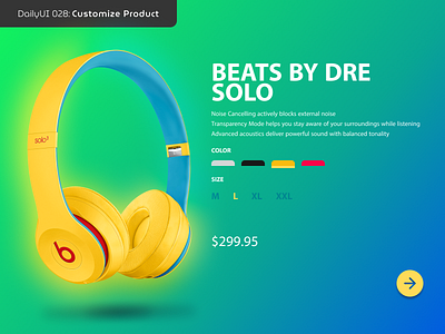 028 Customize Product branding card dailyui dailyuichallenge design figma figmadesign headphones product web