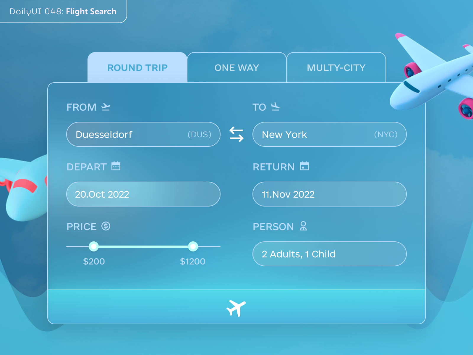 Flight Search by Yurii on Dribbble