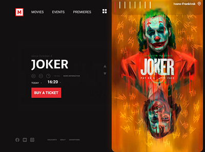 Multiplex-movie-indexpage branding design figma film icon joker movie ui ux vector web website