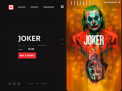 Multiplex-movie-indexpage branding design figma film icon joker movie ui ux vector web website