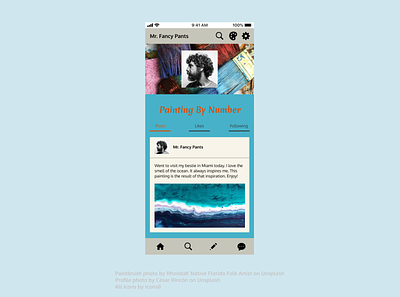 Mr Fancy Pants dailyui design iphone x ui user profile