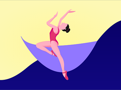 Fluid Ballerina adobexd ballerina dance dancer design flat flat illustration fluid graphic illustration vector