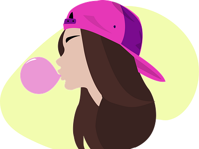 Bubble Girl cap design girl graphic illustration vector