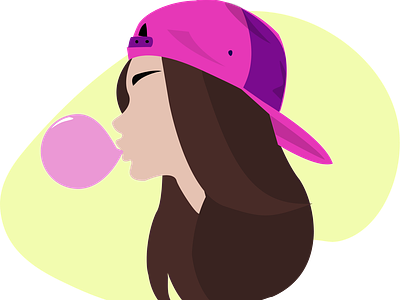 Bubble Girl cap design girl graphic illustration vector