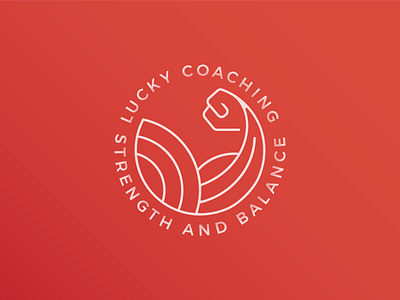 Lucky Coaching | Logo Design balance branding design fitness flat illustration logo minimalistic sport strength vector