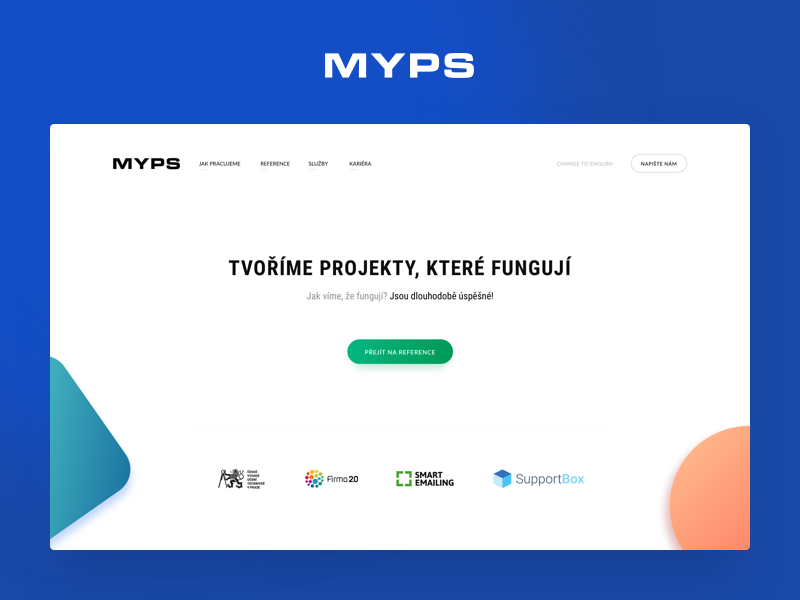 Myps.cz website portfolio agency development gradient design web webdesign redesign homepage