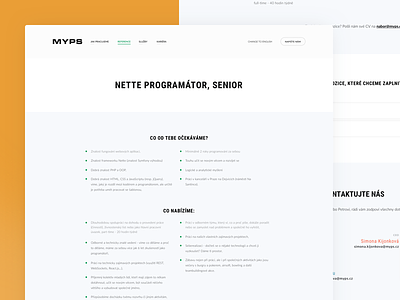 Myps - Career Detail agency career design development gradient portfolio redesign web webdesign