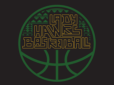 Lady Hawks Basketball Logo basketball basketball logo design indigenous lettering logo native native american typography women