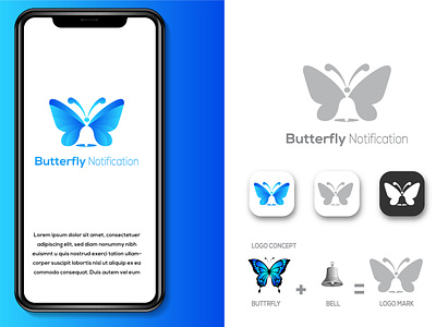 Butterfly logo with bell