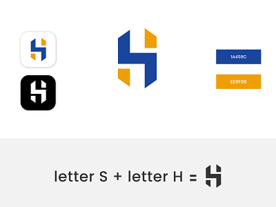 Letter SH Logo brand logo branding design graphic design hs illustration letter logo letter sh logo sh vector
