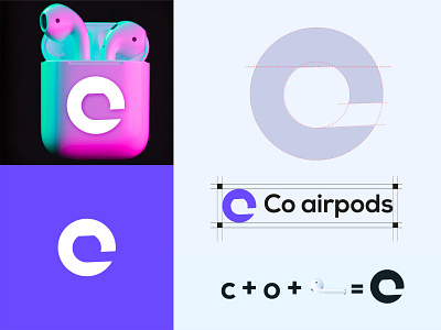 CO airpods logo airpods logo brand logo branding company logo design graphic design illustration logo logo design modern logo typography vector