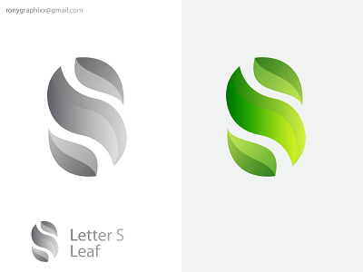 Letter S logo wit leaf branding creative eco gradient graphic design green identity leaf letter s lettering logo logo design modern logo natural organic tree