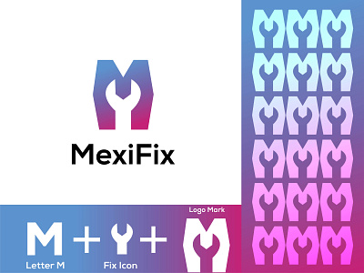 MexiFix logo app icon brand identity designer brand logo creative logo fix letter logo letter m logo design logo designer logos m modern repair repair service logo repairing repairing company logo