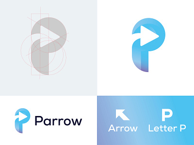 Parrow Logo arrow brand creativelogo design icon letter p logo logo design logocreation logodesigns logotype mark modern logo monogram negative space parrow sketch symbol tech logo vector