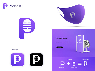 Podcast logo concept (unused for sale) brand identity branding digital it logo lettermark logo design logo designer logodesign logos mark microphone minimal logo minimalist logo modern logo podcast speaker startup symbol tech logo technolgy logo