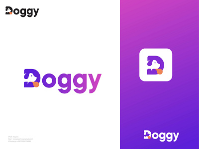 Doggy Logo Branding , D letter Pet logo