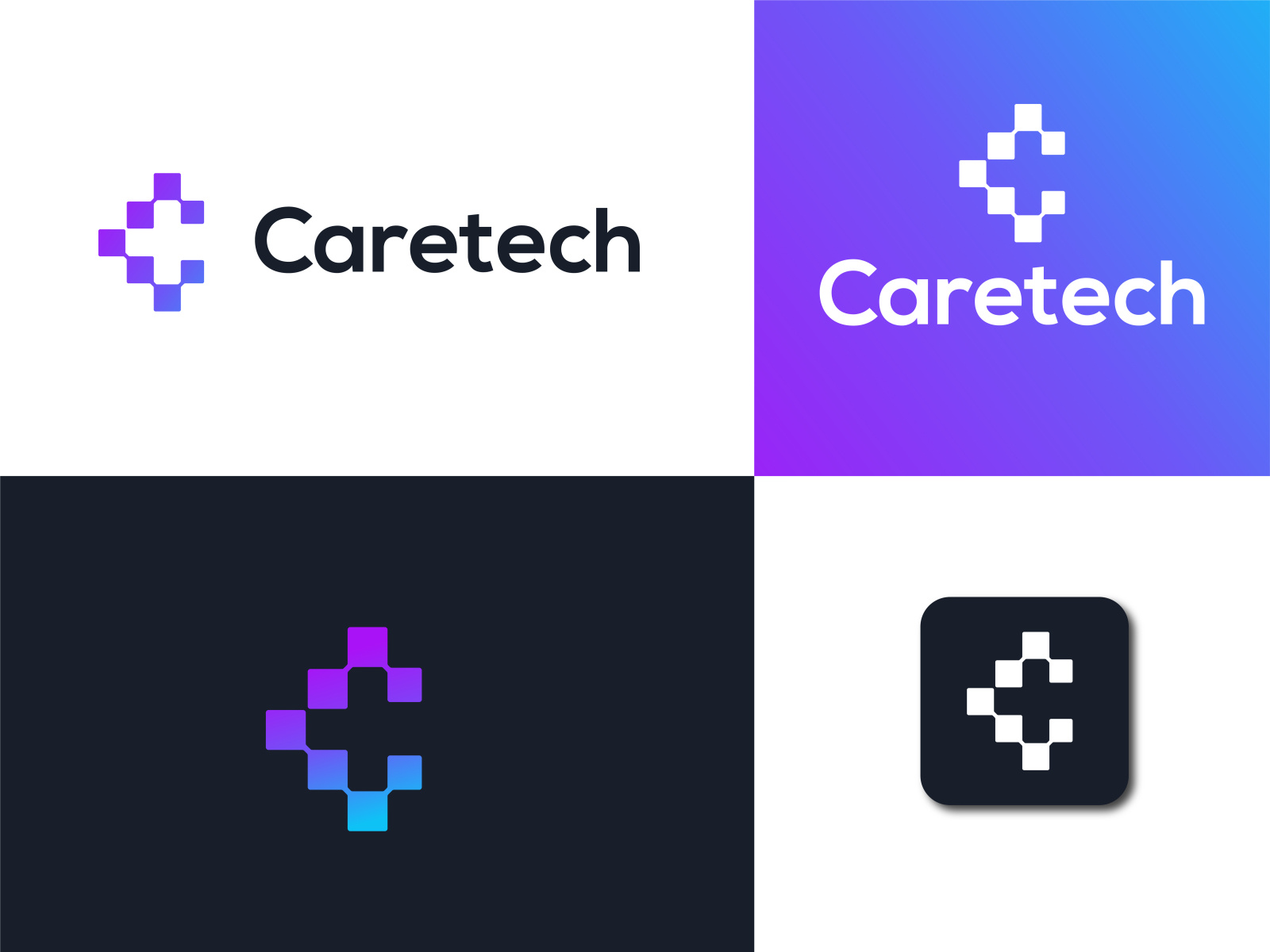 medical technologist logo Caretech by Rony Ahmed Logo Designer on