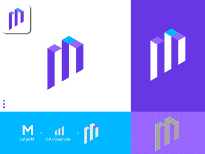 Letter M finance logo abcdefghijklmnop brand identity brand logo branding design finance geometric graphic design icon identity isometry logo logo brand identity pack logos logotype mark minimalistic modern qrstwvuxyz vector